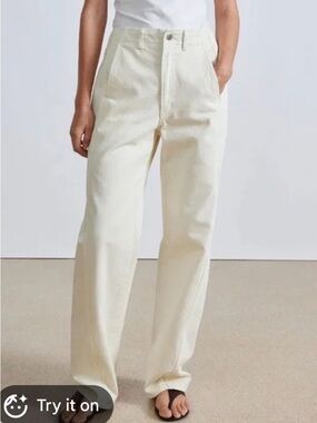 APIECE APART Meridian Jean Womens 25 Ecru High Rise Barrel Balloon Baggie